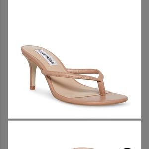 Steve Madden natural leather heeled flip flop